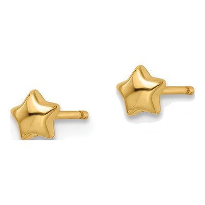 14K Yellow Gold Star for Girls Stud Earrings – view 3