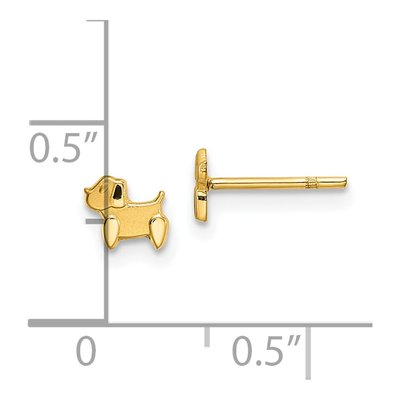 14K Yellow Gold Tiny Dog Stud Earrings – view 5