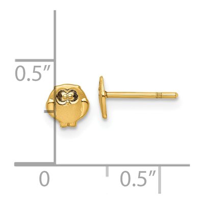 14K Yellow Gold Owl Stud Earrings – view 5