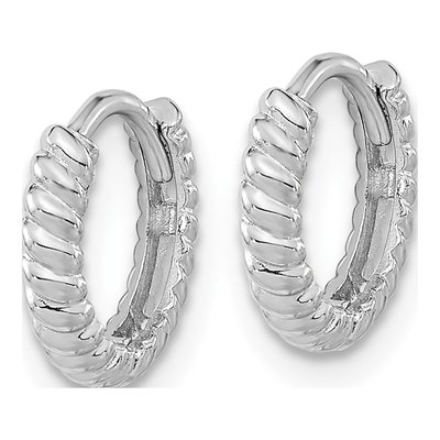 14K White Gold 9.91mm Girls' Hoop Earrings – view 2