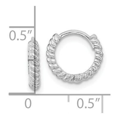 14K White Gold 9.91mm Girls' Hoop Earrings – view 3