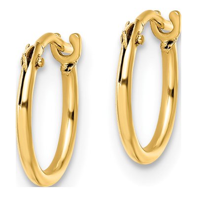 14K Yellow Gold 9.7mm Girls' Hoop Earrings – view 3