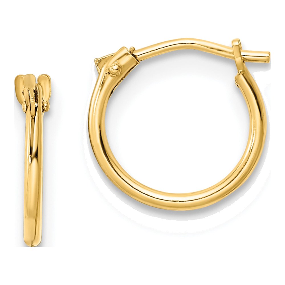 14K Yellow Gold 9.7mm Girls' Hoop Earrings