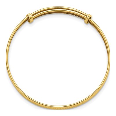 14K Yellow Gold Diamond-Cut Baby Bangle Bracelet – view 3