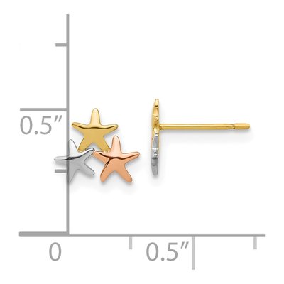14K Yellow Gold Kids' Star Stud Earrings – view 4