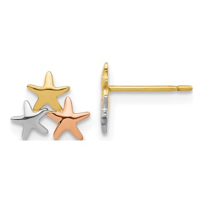14K Yellow Gold Kids' Star Stud Earrings