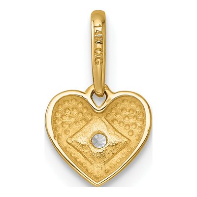 14K Yellow Gold CZ Heart Pendant – view 4