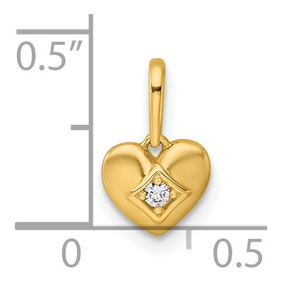 14K Yellow Gold CZ Heart Pendant – view 5