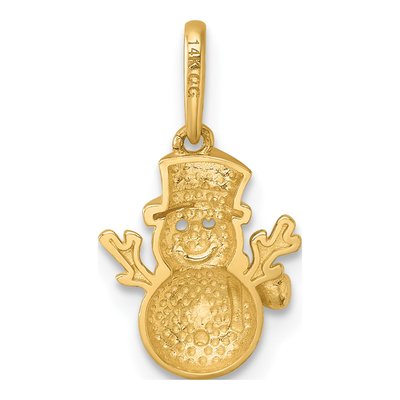 14K Yellow Gold Snowman Pendant – view 4
