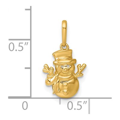 14K Yellow Gold Snowman Pendant – view 5