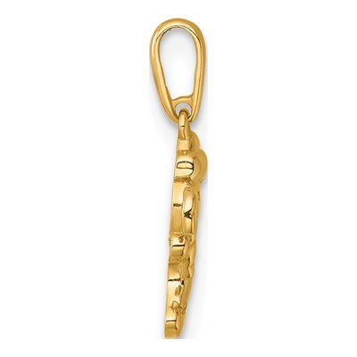 14K Yellow Gold Gingerbread Man Pendant – view 3