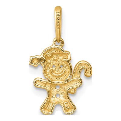 14K Yellow Gold Gingerbread Man Pendant – view 4