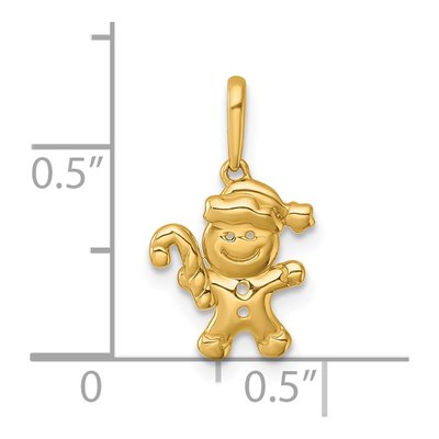 14K Yellow Gold Gingerbread Man Pendant – view 5