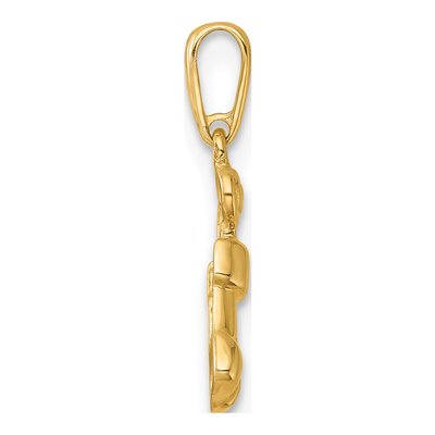 14K Yellow Gold Christmas Stocking Pendant – view 3