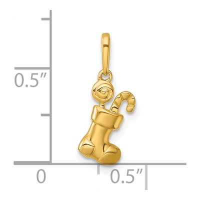 14K Yellow Gold Christmas Stocking Pendant – view 5