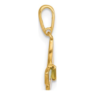 14K Yellow Gold CZ Enamel Butterfly Pendant – view 3