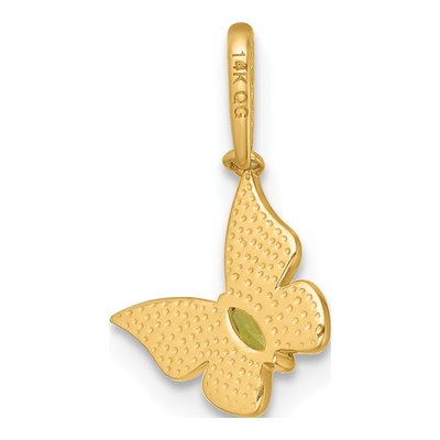 14K Yellow Gold CZ Enamel Butterfly Pendant – view 4