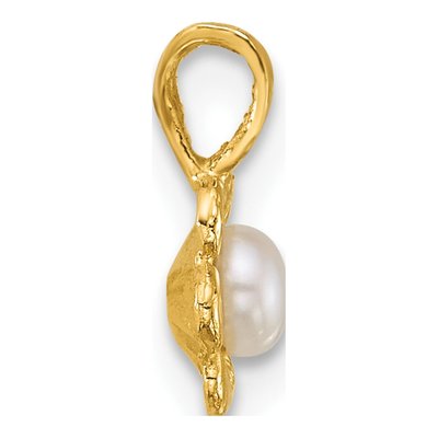 14K Yellow Gold Freshwater Cultured Pearl Girls' Flower Pendant – view 2
