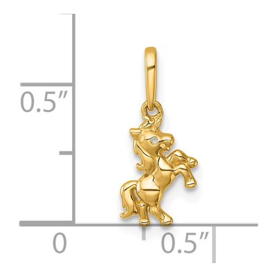 14K Yellow Gold Unicorn Pendant – view 5