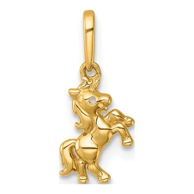 14K Yellow Gold Unicorn Pendant
