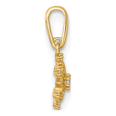 14K Yellow Gold CZ Kids' Snowflake Pendant – view 3