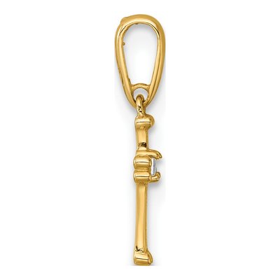 14K Yellow Gold CZ Open Cross Pendant – view 3