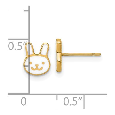 14K Yellow Gold Bunny Stud Earrings – view 4