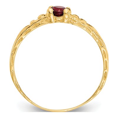 14K Yellow Gold Garnet Baby Ring – view 2