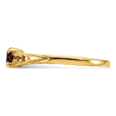 14K Yellow Gold Garnet Baby Ring – view 3