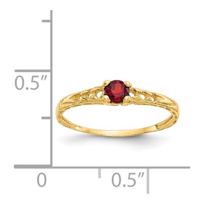 14K Yellow Gold Garnet Baby Ring – view 4