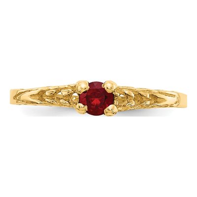 14K Yellow Gold Garnet Baby Ring – view 5