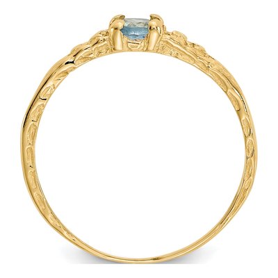 14K Yellow Gold Aquamarine Baby Ring – view 2