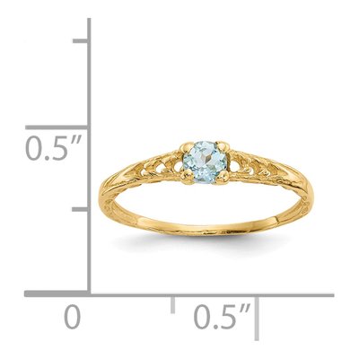14K Yellow Gold Aquamarine Baby Ring – view 3