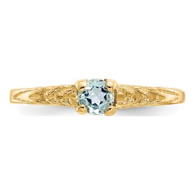 14K Yellow Gold Aquamarine Baby Ring – view 5