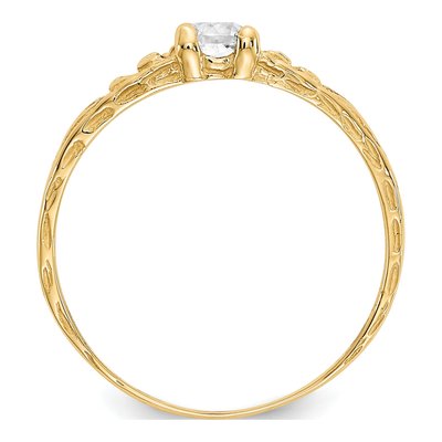 14K Yellow Gold White Topaz Baby Ring | Madi K – view 2