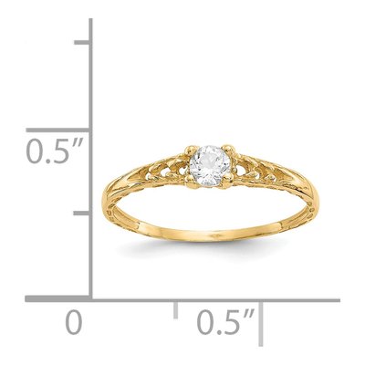 14K Yellow Gold White Topaz Baby Ring | Madi K – view 3
