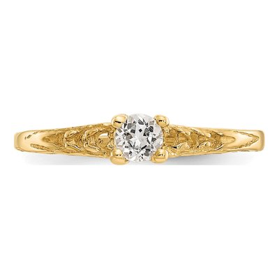 14K Yellow Gold White Topaz Baby Ring | Madi K – view 5