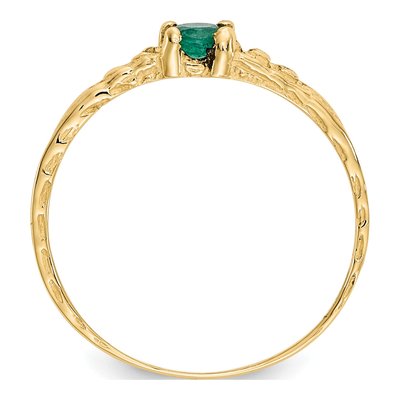14K Yellow Gold Emerald Baby Ring – view 2