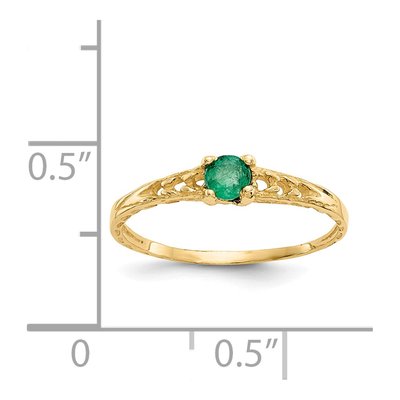 14K Yellow Gold Emerald Baby Ring – view 3