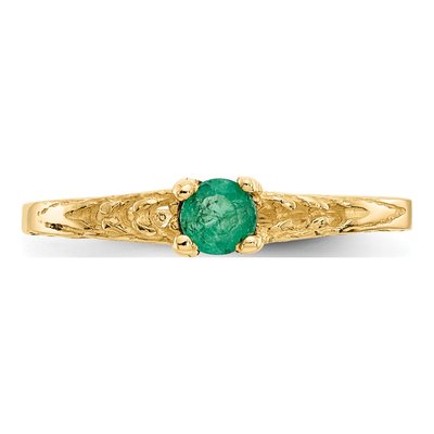 14K Yellow Gold Emerald Baby Ring – view 5