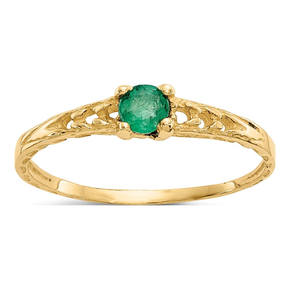 14K Yellow Gold Emerald Baby Ring