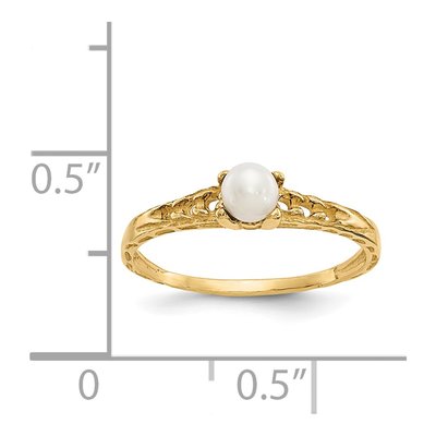 14K Yellow Gold Freshwater Cultured Pearl Baby Ring – view 3