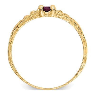 14K Yellow Gold Ruby Baby Ring – view 2