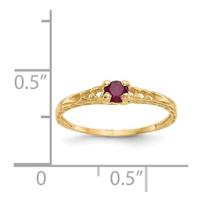 14K Yellow Gold Ruby Baby Ring – view 3