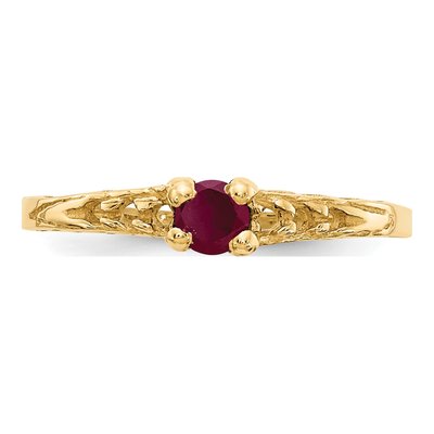 14K Yellow Gold Ruby Baby Ring – view 5