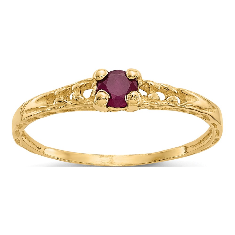 14K Yellow Gold Ruby Baby Ring