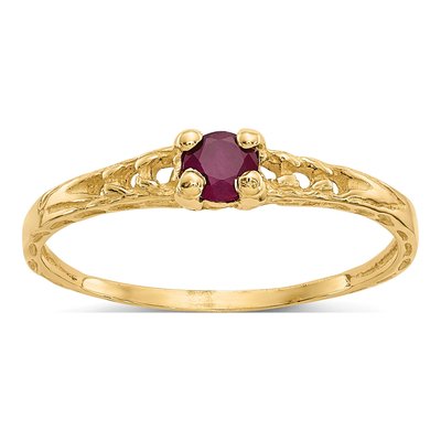14K Yellow Gold Ruby Baby Ring