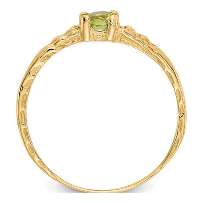 14K Yellow Gold Peridot Birthstone for Girls Ring – view 2