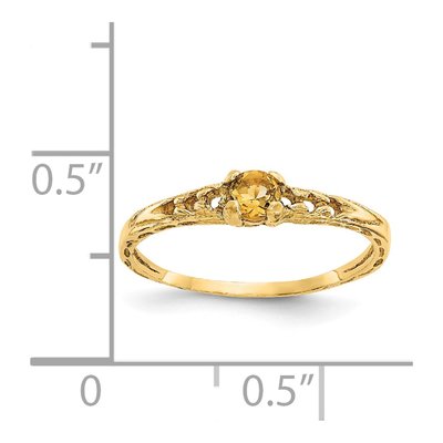 14K Yellow Gold Citrine Baby Ring – view 3