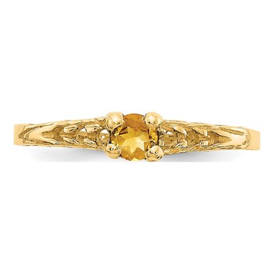 14K Yellow Gold Citrine Baby Ring – view 5